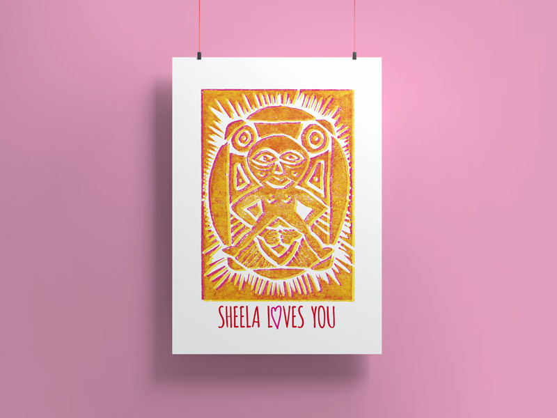 Linoldruck 2-farbig, digital bearbeitet, 21 x 30 cm